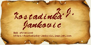 Kostadinka Janković vizit kartica